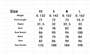 Size chart for leopard print mini dress showing measurements for XS, S, M, L