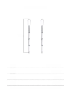 Detail showing S925 sterling silver long chain earrings with 4cm length measurements
