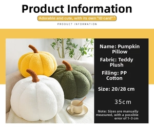 Teddy velvet pumpkin pillows in various colors and sizes for home sofa decoration