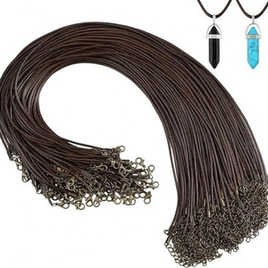 Necklace Cord Waxed Cotton String With Alloy Lobster Clasp Extension Chain For Jewelry Making Colorful Braided Cord