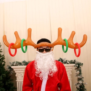 Inflatable reindeer antler ring toss game set for Christmas party decorations and fun