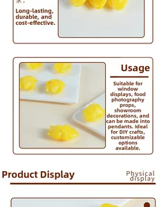 Realistic yellow PVC dumpling model prop for food photography and dollhouse decoration