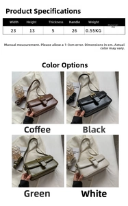 Detailed size specifications for the vintage wax leather crossbody bag with four colors