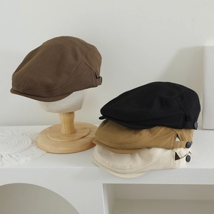 Casquette Plate Gatsby Classique Pour Enfants Coton Toile Réglable Rétro Britannique Newsboy Béret Pour Garçons Et Filles