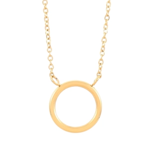 Minimalist gold stainless steel interlocking double circle pendant necklace for women