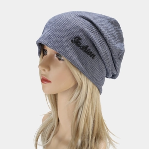 Bonnet tombant gris foncé en maille nid d'abeille avec broderie Fashion pour femmes