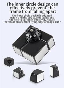 Detail of mirror cube inner circle design showing durable anti-pop core structure