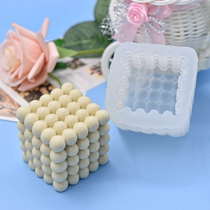 DIY bubble cube silicone mold for handmade scented candles and geometric gypsum crafts