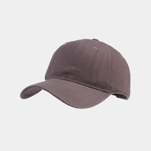 Close-up of cotton twill baseball cap fabric texture and reinforced brim stitching
