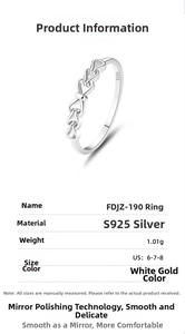 Detailed view of hollow heart pattern ring with S925 silver specifications table