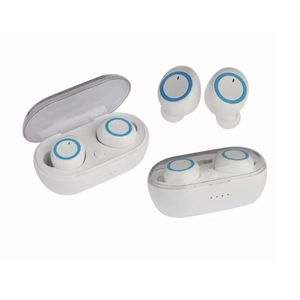 Y50 TWS wireless earbuds with blue ring design and LED charging indicator case