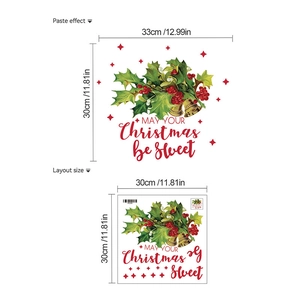Detailed Christmas wall sticker layout with holly leaves and May Your Christmas be Sweet text