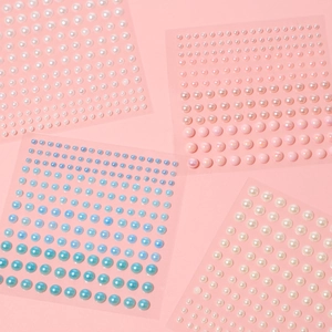 Self-adhesive pearl stickers in multiple sizes and colors for hair and nail art decoration