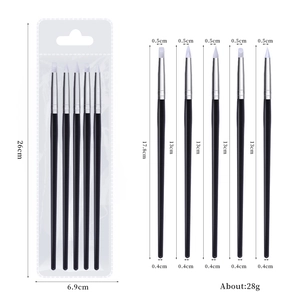 5-teiliges Silikon-Nagelkunst-Pinselset mit verschiedenen Spitzen und Maßen