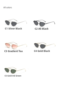 Detailed comparison of five trendy cat eye sunglasses in various metallic color frames