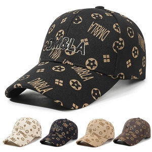 Fashion Baseball Cap Polyester Retro Monogram Print Letter Embroidery Adjustable Sun Protection Outdoor Sport Hat Unisex
