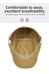 Détail de casquette plate kaki avec doublure matelassée et bandeau de confort renforcé