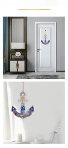 Nautical diamond art anchor pendant with sailboat and shell motifs for wall decoration