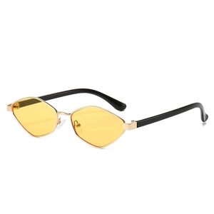 Vintage Irregular Geometric Sunglasses Metal Frame UV400 Protection Trendy Sunshade Eyewear For Men Women