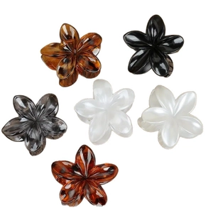 Elegant floral leopard print claw clips in six colors with pearlescent finish
