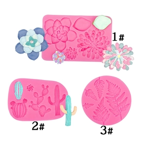 Moule En Silicone Cactus Succulente Fleur Pour Décoration De Gâteau Fondant Bricolage Argile Moule De Cuisson Feuille