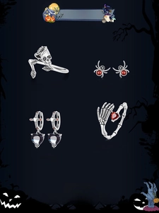 Gothic S925 silver jewelry set featuring skull rose ring and ruby zircon spider earrings