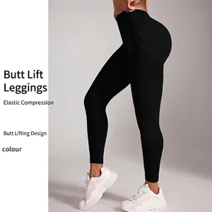 Women's V Back High Waist Butt Lift Yoga Pants Tummy Control Gym Leggings Nylon Spandex Athletic Fitness Cycling Bottom