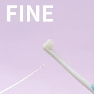 Soft bristle pet toothbrush with ultra-fine white bristles for dog and cat dental care