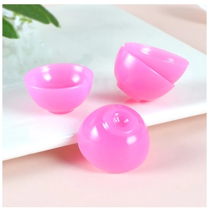 Vierteiliges Set durchscheinende rosa Miniaturschalen für Puppenhaus Küche DIY