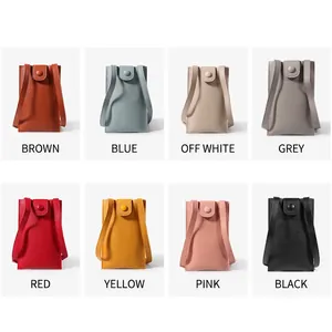 Minimalist faux leather crossbody phone bags in eight colors with matte finish and flap closure