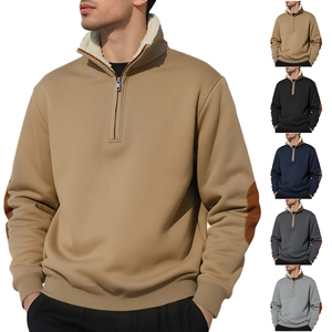 Men's quarter-zip fleece sweatshirt collection available in five diverse neutral colors