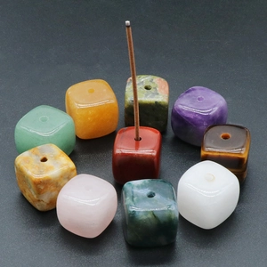 Natuurlijke Kristal Agaat Steen Wierookstokjes Houder Gepolijste Kubus Meditatie Zen Desktop Home Geur Ornament