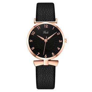 Fashion Women Quartz Watch Rose Gold Alloy Case Bowknot Decor Faux Leather Strap Arabic Numerals Elegant Casual Wristwatch