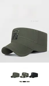 Detail view of cotton cadet cap featuring airborne embroidery and tactical camo patterns