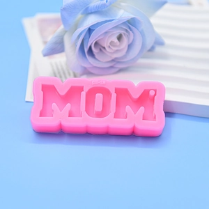 Stampo in silicone MOM rosa per portachiavi fai-da-te in resina e dolci per la festa della mamma