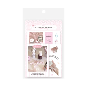 3-piece set of pink ribbon themed aesthetic stickers for DIY journal decoration