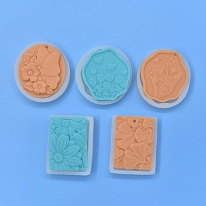 Lot de 5 moules en silicone pour fleurs DIY avec motifs de marguerite et de ginkgo