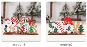 Decorazione natalizia in legno con scritte Merry Christmas e Snow e gnomo festivo
