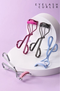 Professional wide-angle stainless steel eyelash curlers in multiple assorted colors