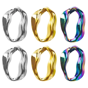 Oval Pendant 304 Stainless Steel Irregular Geometric Charm For DIY Jewelry Making Necklace Bracelet Accessory