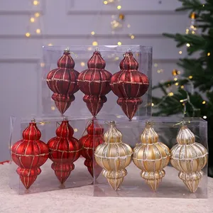 Weihnachtsbaumkugeln Zapfenform Glitzerstreifen PVC Kunststoff Für Weihnachtsbaumschmuck Feiertagsparty Heimdekoration