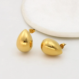 Elegant gold teardrop earrings with a polished finish for a minimalist chic look