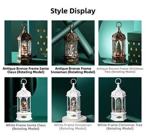 Selection of rotating Christmas water globes with Santa, snowman and tree figurines