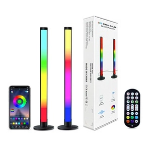 Dual LED magic color desktop lights set with remote, phone app control, and packaging box