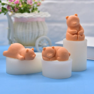 Stampo In Silicone Per Orso Flessibile 3D Cartone Animato Forma Orso Polare Per Fai Da Te Torta Cioccolato Candela Sapone