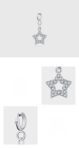 Detail of 925 sterling silver star pendant featuring 5A zircon and hand pave setting
