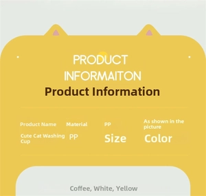 Detailed size specifications for cute cat-themed plastic kids toothbrushing cups
