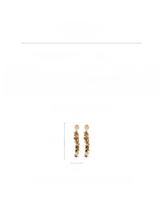 Detailed size specifications for gold leaf tassel earrings with copper material specs