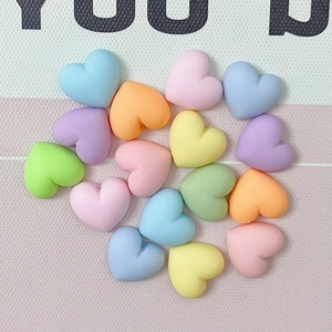 Colorful macaron heart resin charms for DIY hair accessories and phone case decor