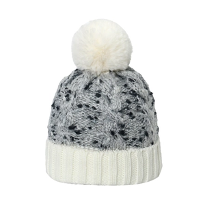Bonnet En Tricot D'hiver Avec Pompon En Fausse Fourrure Torsadé Épais Chaud Acrylique Casquette Extérieure